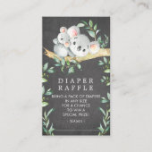 Koala Beer Baby shower Luier Raffle Ticket Informatiekaartje (Voorkant)