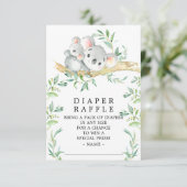Koala Beer Baby shower Luier Raffle Ticket Informatiekaartje (Staand voorkant)