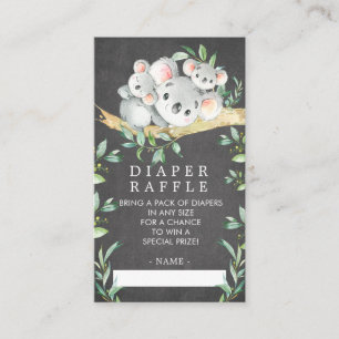 Koala Beer Baby shower Luier Raffle Ticket Informatiekaartje