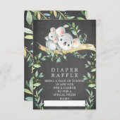 Koala Beer Baby shower Luier Raffle Ticket Informatiekaartje (Voorkant / Achterkant)