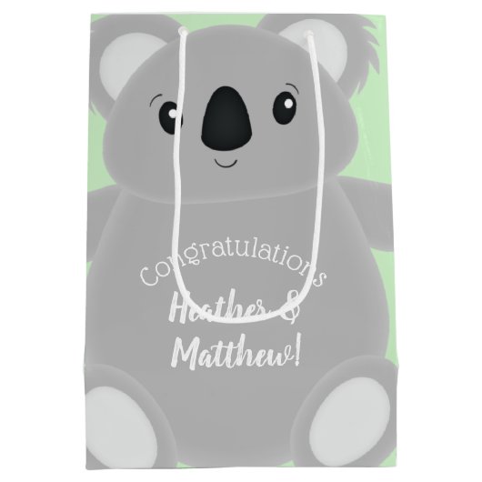Koala Beer Baby shower Medium Cadeauzakje (Achterkant)