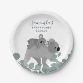 Koala Beer Baby shower Papier Borden Papieren Bordje (Voorkant)