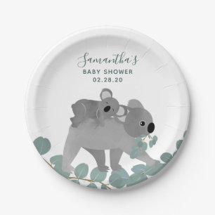 Koala Beer Baby shower Papier Borden Papieren Bordje