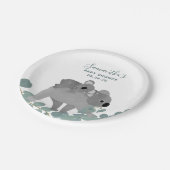 Koala Beer Baby shower Papier Borden Papieren Bordje (Gekanteld)