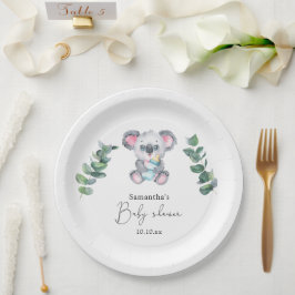 Koala Beer Baby Shower Papieren Bordje