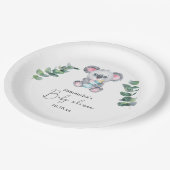 Koala Beer Baby shower Papieren Bordje (Gekanteld)