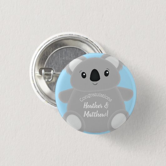 Koala Beer Baby shower Ronde Button 3,2 Cm (Voorkant /achterkant)