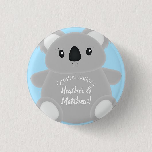 Koala Beer Baby shower Ronde Button 3,2 Cm (Voorkant)