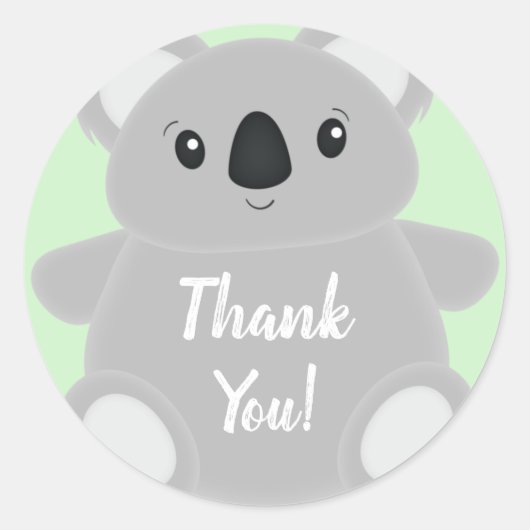 Koala Beer Baby shower Ronde Sticker (Voorkant)