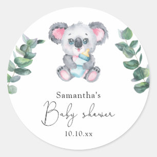 Koala Beer Baby shower Ronde Sticker