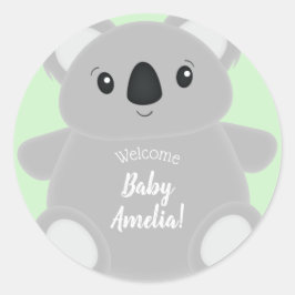 Koala Beer Baby shower Ronde Sticker