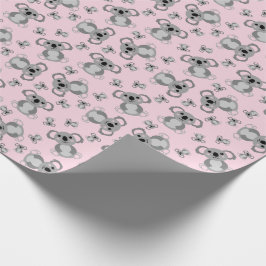 Koala Beer Baby shower Roze meisje Cadeaupapier