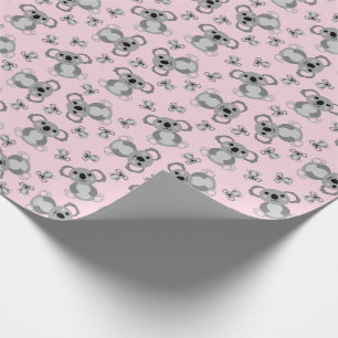 Koala Beer Baby shower Roze meisje Cadeaupapier