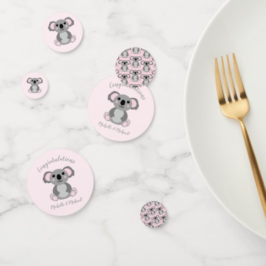 Koala Beer Baby shower Roze meisje Confetti (Groep)