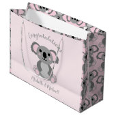 Koala Beer Baby shower Roze meisje Groot Cadeauzakje (Voorkant Gekanteld)