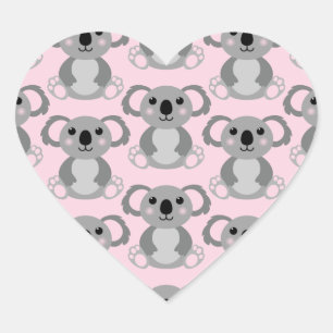 Koala Beer Baby shower Roze meisje Hart Sticker