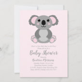 Koala Beer Baby shower Roze meisje Kaart (Voorkant)