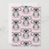 Koala Beer Baby shower Roze meisje Kaart (Achterkant)