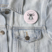 Koala Beer Baby shower Roze meisje Ronde Button 5,7 Cm (In situ)