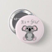 Koala Beer Baby shower Roze meisje Ronde Button 5,7 Cm (Voorkant /achterkant)