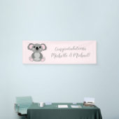Koala Beer Baby shower Roze meisje Spandoek (Beurs)