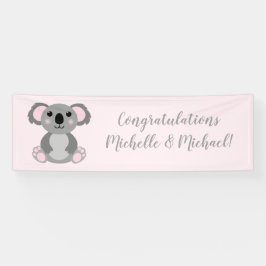 Koala Beer Baby shower Roze meisje Spandoek