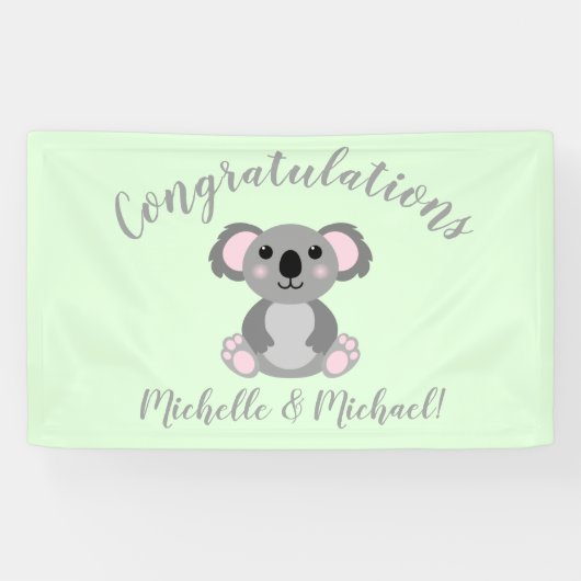 Koala Beer Baby shower Spandoek (Horizontaal)