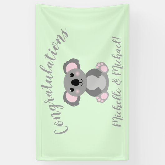 Koala Beer Baby shower Spandoek (Verticaal)