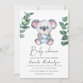 Koala Beer Baby Shower Uitnodiging (Voorkant)