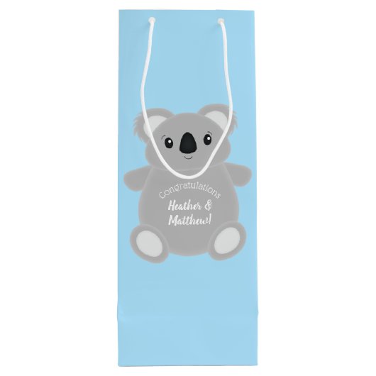 Koala Beer Baby shower Wijn Cadeautas (Achterkant)