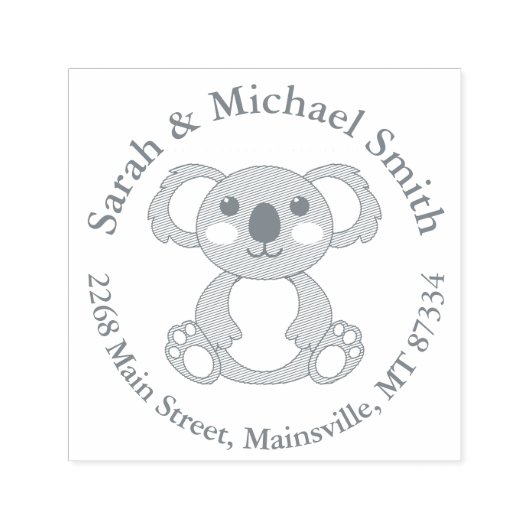 Koala Beer Baby shower Zelfinktende Stempel (Design)