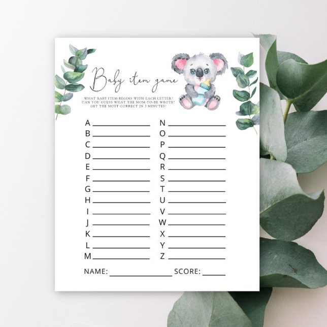 Koala Beer Baby Spel. Baby Shower Spel (Creator heeft geüpload)