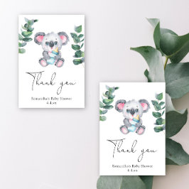 Koala beer bedank je babyshower bedankkaart