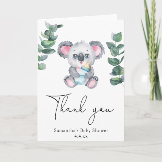 Koala beer bedankt babyshower (Voorkant)