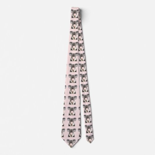 Koala Beer Bgloeiroze Bubble gom Stropdas (Voorkant)