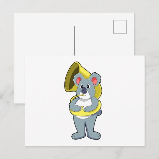 Koala beer bij Muziek met Saxofoon.PNG Briefkaart (Voorkant / Achterkant)