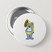 Koala-beer bij Muziek met Saxophone.PNG Ronde Button 7,6 Cm (Voorkant /achterkant)