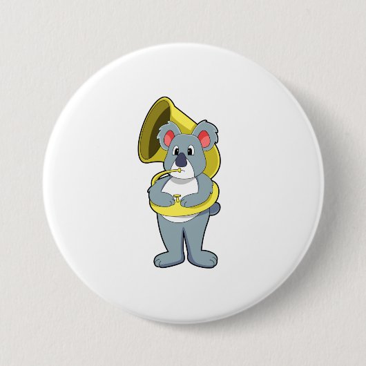 Koala-beer bij Muziek met Saxophone.PNG Ronde Button 7,6 Cm (Voorkant)