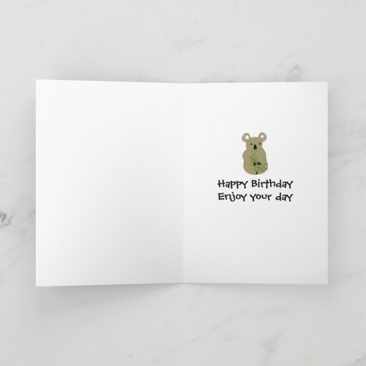 Koala Beer Birthday Kaart (Binnen)