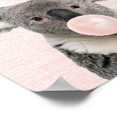 KOALA BEER BLAAT EEN ROZE KAUWGOM POSTER (Hoek)