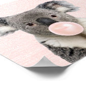 KOALA BEER BLAAT EEN ROZE KAUWGOM POSTER (Hoek)