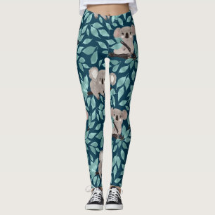 Koala Beer Blauwgroen blauwe Leggings