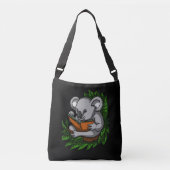 Koala Beer Book Reading Lover Cute Animal Crossbody Tas (Voorkant)