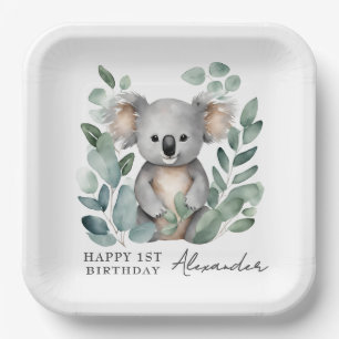 Koala Beer Boys 1st Birthday Party Papieren Bordje