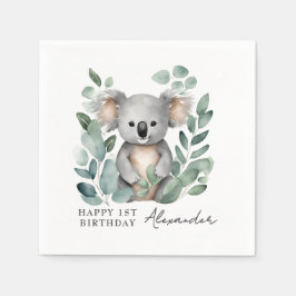 Koala Beer Boys 1st Birthday Party Servet