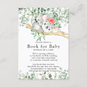 Koala Beer Boys Baby shower Boek voor Baby Kaart