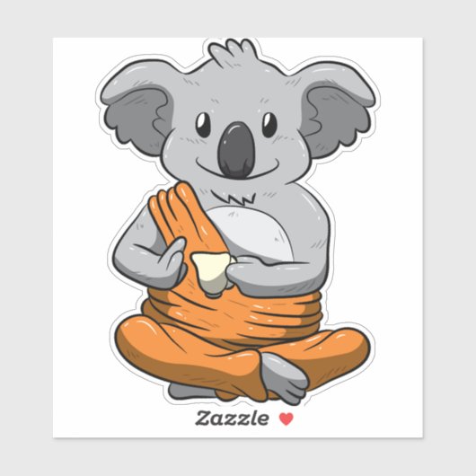 Koala Beer Buddha Koala Drink Tea Meditation Pe Sticker (Vel)