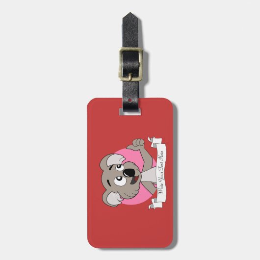 Koala beer cartoon bagagelabel (Voorkant verticaal)