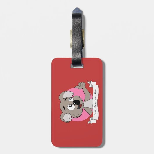 Koala beer cartoon bagagelabel (Achterkant verticaal)