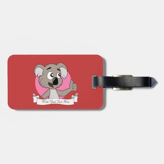 Koala beer cartoon bagagelabel (Achterkant horizontaal)